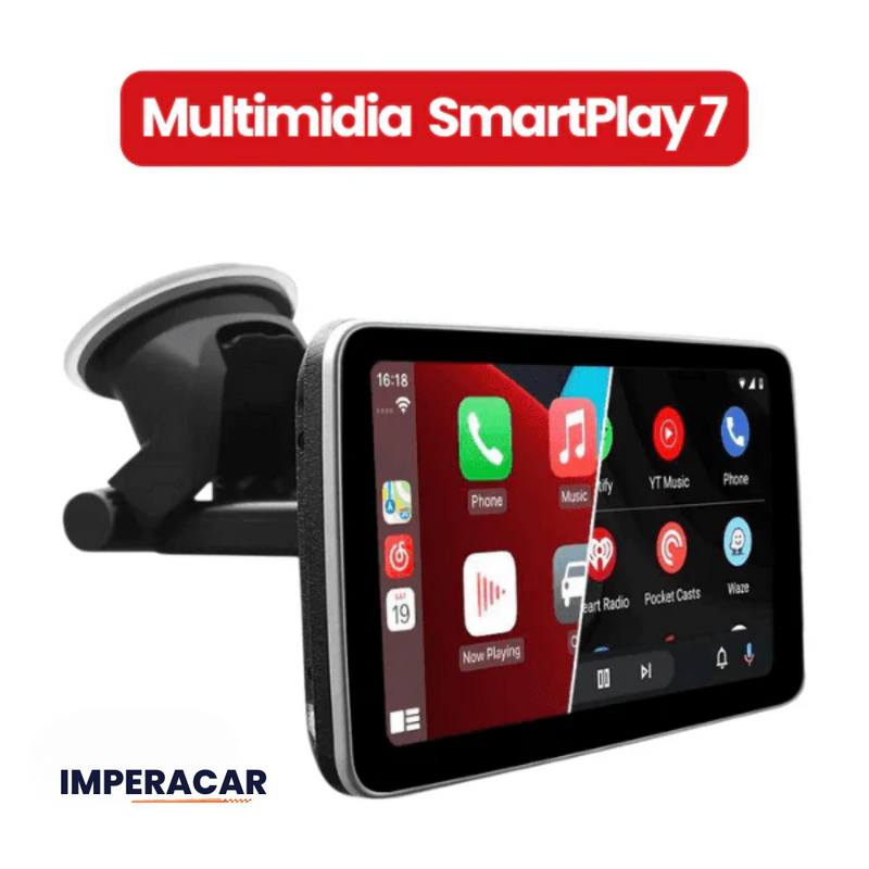 Tela Multimídia com CarPlay - SmartPlay 7" + Câmera de Ré GRÁTIS - Imperacar | Ultimas Unidades