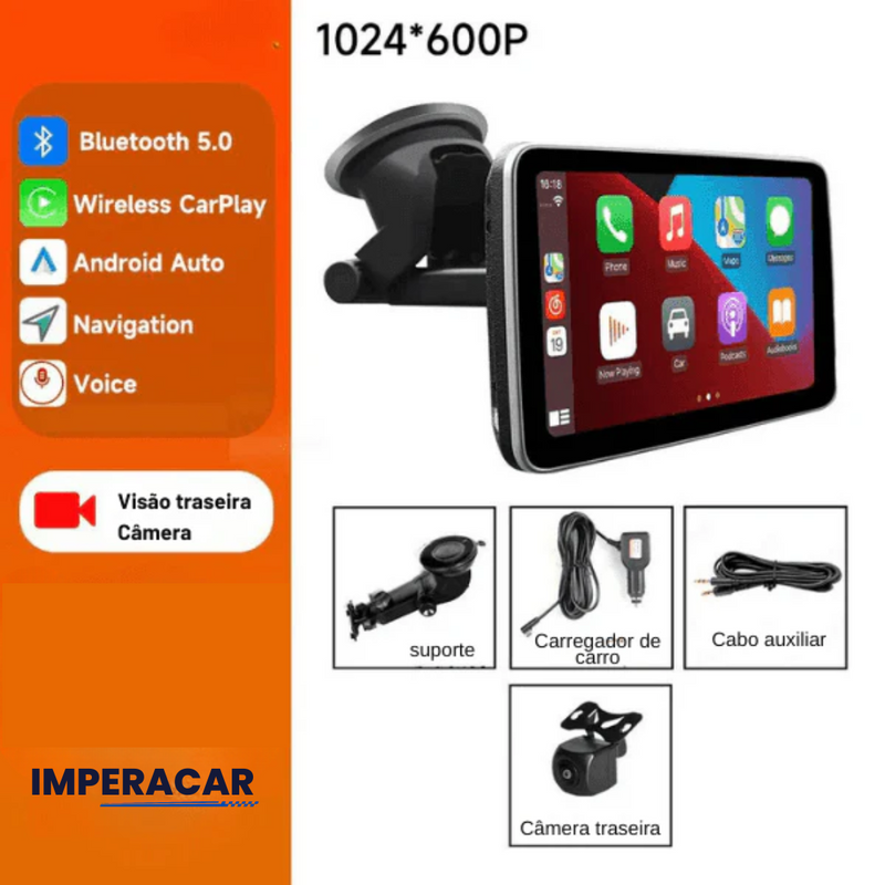 Tela Multimídia com CarPlay - SmartPlay 7" + Câmera de Ré GRÁTIS - Imperacar | Ultimas Unidades