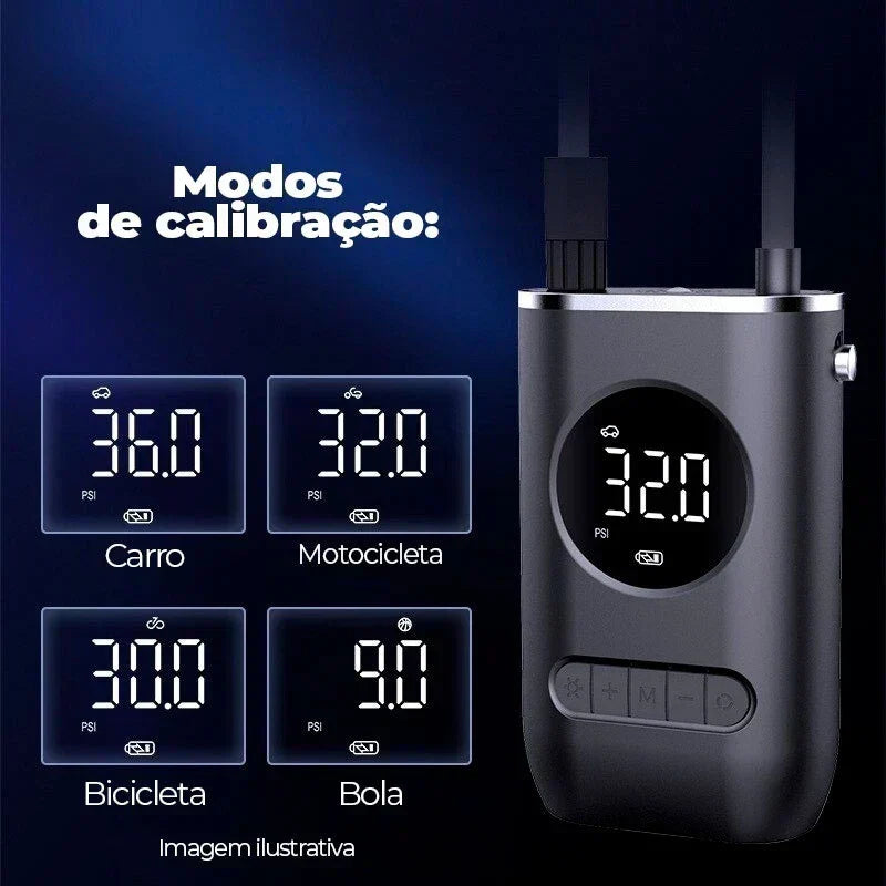 Bomba de Ar Portátil para Pneus - Imperacar