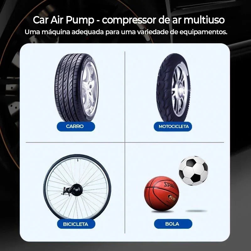 Bomba de Ar Portátil para Pneus - Imperacar