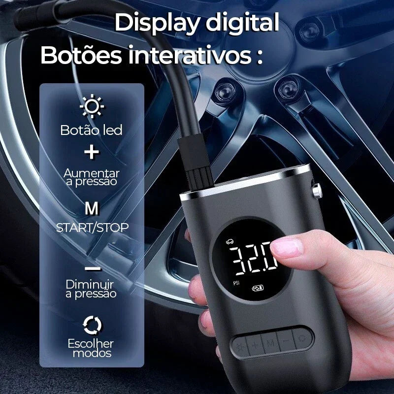 Bomba de Ar Portátil para Pneus - Imperacar